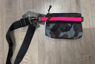 Andi Womens Urban Crossbody Bag In Black Camo/neon Pink