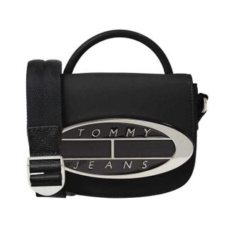 Tommy Jeans Schoudertas met ovaal logo, 0,75 l (Zwart)