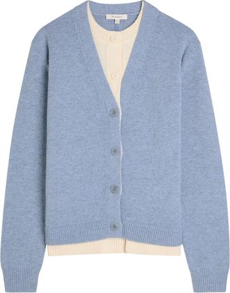 J.W.Anderson Layered-effect Wool and Cashmere-blend Cardigan - Blue - M (UK12 / M)