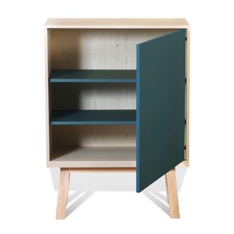 Mon Petit Meuble Fran&ccedil;ais Armario de madera de fresno de 90 cm con 1 puerta