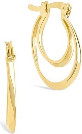 Sterling Forever Frankie Double Hoop Earrings in Gold at Nordstrom Rack