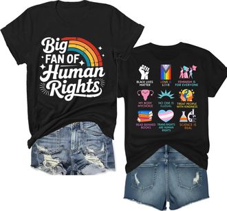 Generic Big Fan of Human Rights T Shirt Human Rights Shirt for Women Men Tee Black
