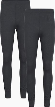 Mountain Warehouse Mens Mountain Warehouse Mens Talus Base Layer Bottoms (Pack of 2) - Grey - Size: 35/34/32