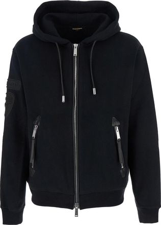 Dsquared2 ducati X D2 Black Sweatshirt With Drawstring Hood And Maxi Logo Lettering On The Rear In Cotton Man