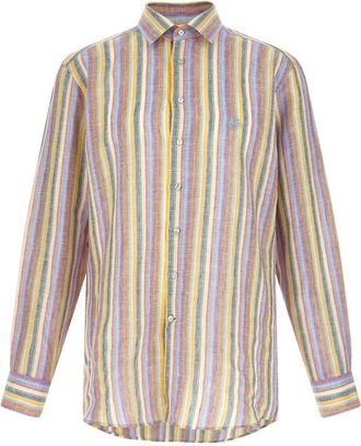 Etro Multicolor Striped Linen Shirt
