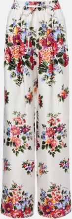 Dolce & Gabbana Floral silk wide-leg pants