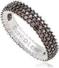 Suzy Levian Pav&eacute; Brown Cubic Zirconia Eternity Band Ring in White/brown at Nordstrom Rack, Size 6.5