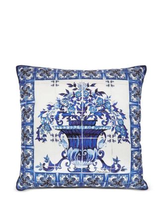 Dolce & Gabbana floral-print cushion - White