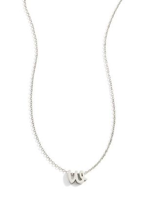 Mint & Lily Tiny Script Initial Necklace in Letter W at Nordstrom