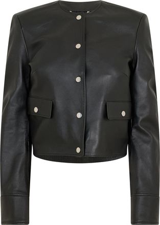 HUGO BOSS Womens 10232509 01 Leather Jacket in Black - Size 10 UK