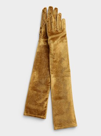 Simons Womens Long velvet gloves