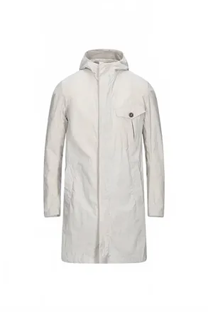 Herno Mens Hooded Single-Breasted Coat In Silver