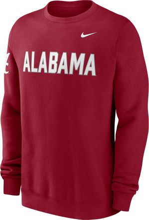 Nike Alabama Sideline Club Nike Mens College Pullover Crew in Red | 02TT69WABN-R0M