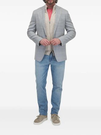 Atelier Munro check-pattern blazer - men - Cotton/Elastane/Elasterell-P - 42 - Blue