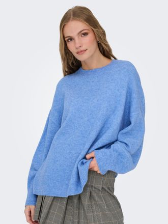 Jacqueline de Yong Strickpullover JDY JDYSONJA L/S O-NECK PULLOVER KNT NOOS, Damen, Gr. XS, provence detail:melange, Strick, Obermaterial: 57% Polyester, 26% Polyacryl, 