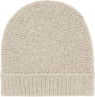 Cortana Igloo- beige kasjmier en zijden gebreide muts - Dames - Hoeden - Beige - M - Kasjmier - Accessoires