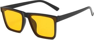 Generic Large Frame Mens Outdoor Sunglasses Vacation Womens Sports Commuter Sun Glasses(Yellow)