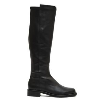 Stuart Weitzman High Boots, female, Black, Size: 8 1/2 US Black Leather Ankle Boots