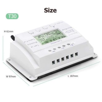 OEM Controlador De Carga Solar De 30 A, 12 V/24 V, Identificaci&oacute;n Autom&aacute;tica De Voltaje, Regulador Inteligente Para Paneles Solares Con Pantalla Lcd Y Pue