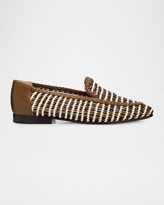 Veronica Beard Prilla Woven Leather Loafers