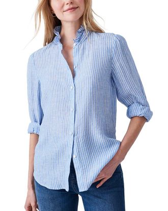 J.McLaughlin J. McLaughlin Julian Stripe Linen Blouse