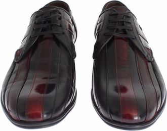 Dolce & Gabbana Mens Black Bordeaux Leather Dress Formal Shoes