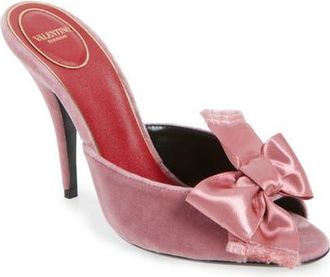 Valentino Garavani Marie Bow Sandal in Pink at Nordstrom, Size 10.5Us