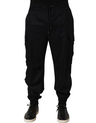 Dolce & Gabbana Cashmere-Nylon Cargo Joggers - Black