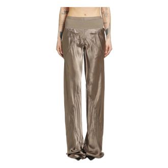 Rick Owens Wide Trousers, female, Brown, Size: XS Bias Wide Trousers