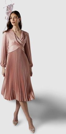 Coast Petite Pleat Skirt Midi Dress in Rose at Nordstrom, Size 4P