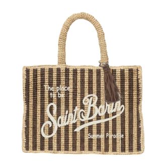 MC2 Saint Barth Tote Bags, female, Multicolor, Size: ONE SIZE Vanity Border Raffia Shoulder Bag