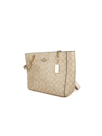 Coach Womens Tote Beige Smooth Leather Tote-bags