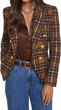 L'agence Kenzie Plaid Blazer In Brown