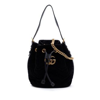 Gucci Pre-owned Gucci GG Marmont 2.0 Matelasse Velvet Bucket Bag Ladies FGYHNE1F91MMM00S