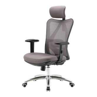 Hhg Hhg - Silla De Oficina 848, Silla De Escritorio, Ergon&oacute;mica, Apoyo Lumbar Regulable 150kg Cargable, Sin Reposapi&eacute;s, Gris