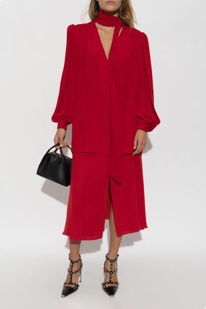 Valentino Garavani Silk Shirt, Womens, Red