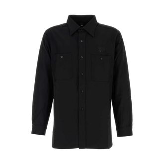 Needles Light Jackets, male, Black, Size: S Black Twill Weave Shirt