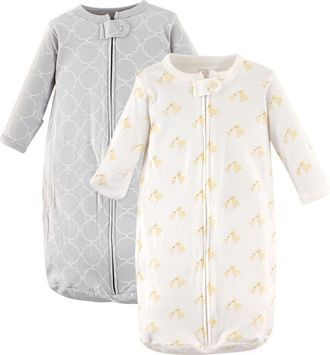 Hudson Baby Cotton Long-Sleeve Wearable Sleeping Bag in Duck at Nordstrom