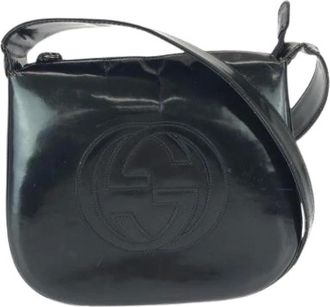 Gucci Pre-owned Cross Body Bags, female, Black, Size: ONE SIZE Pre-owned Patent Leather Shoulder Bag