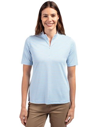 Cutter & Buck Virtue Eco Pique Stripe Recycled Womens Top
