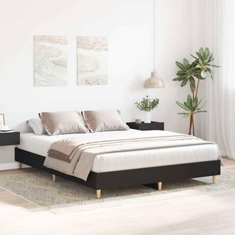Berkfield Home Durable Bed Frame No Mattress Black 150x200 cm King Size Engineer