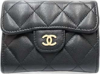 Chanel Black Grained Calfskin Coin Purse/Coin Case (Pre-Owned)