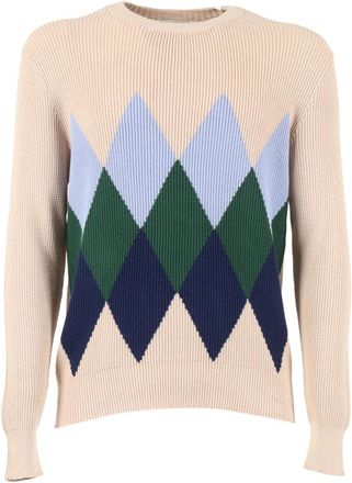 Ballantyne Round-neck Knitwear, male, Beige, Size: 2XL Maglia Girocollo