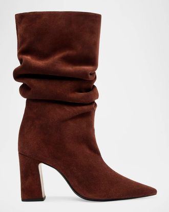 Schutz 85mm Harriet Slouchy Suede Booties