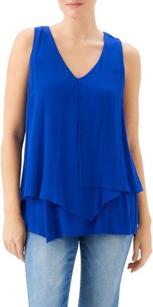 Karen Kane Drape Layered Asymmetric Tank in Royal Blue at Nordstrom, Size X-Small