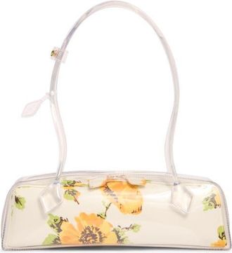 Alaia Medium Le Teckel Floral Print East/West Shoulder Bag in Blanc/jaune 022 at Nordstrom