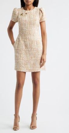 Vince Camuto Pin Detail Boucl&eacute; Dress in Ivory/Gold at Nordstrom Rack, Size 10