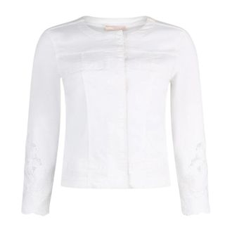 Liu Jo Denim Jackets, female, White, Size: XL Kate Jacket