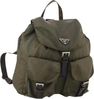 Prada Pre-owned Backpacks, female, Green, Size: ONE SIZE Pre-owned Vintage Nylon Backpack