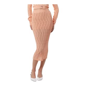 Silvian Heach Gonna midi in maglia traforata - - Skirts - Donna - Rosa - M